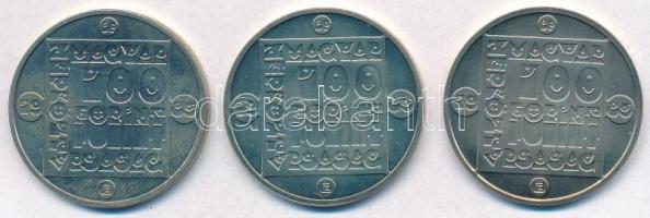 1985. 100Ft alpakka (3xklf) "Természetvédelem - Mocsári Teknős, Vadmacska, Vidra" T:BU 
A...