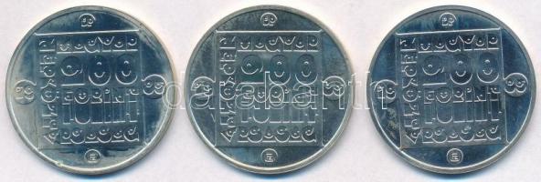 1985. 200Ft Ag (3xklf) "Természetvédelem - Mocsári Teknős, Vadmacska, Vidra" T:BU 
Adamo ...