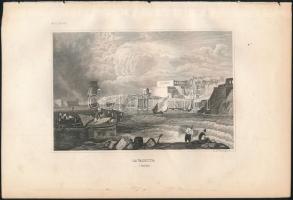 cca 1840 Málta, La Valetta acélmetszet. / Malta, La Valetta. City hall etching. Page size: 23x15 cm