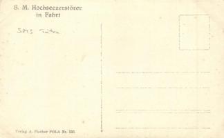 SMS Tátra az Osztrák-Magyar Haditengerészet Tátra-osztályú rombolója / SM Hochseezerstörer in Fahrt ...