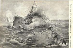 Haldentat des U9 (Untergang von 3 engl. Kreuzern) / WWI Imperial German Navy SM U-9 submarine destroyed 3 English cruisers (EK)