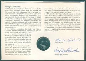 Norvégia 1993. 1K német bélyeges, érmés borítékon "Marika Kilius & Hans Jürgen Bäuler-jégko...