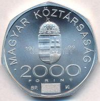 1999. 2000Ft Ag "A 2000. évforduló" tanúsítvánnyal T:BU