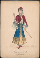 cca 1900 C. Heinemann jelzéssel: Jeruzsálemi nő. Kőnyomat-papír / Oriental woman from Jerusalem lithography 20x28 cm
