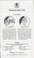 Cook szigetek 1990. 10$ Ag "Nyári olimpia Barcelona-futás T:PP Eredeti díszdobozban, tanúsítván...