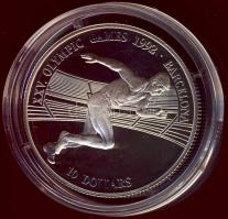 Cook szigetek 1990. 10$ Ag "Nyári olimpia Barcelona-futás T:PP Tanúsítvánnyal!