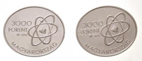 2013. 3000Ft Ag "Wigner Jenő" (2xklf) mindkettő tanúsítvánnyal T:PP,BU