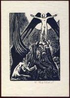 M. Makkai Piroska (1910- ) szignált fametszet 20x15cm