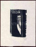 Perei Zoltán (1913-1992) szignált fametszet 20x15cm