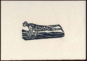 Perei Zoltán (1913-1992) szignált fametszet 20x15cm