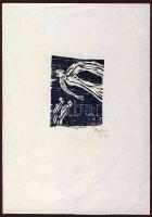 Perei Zoltán (1913-1992) szignált fametszet 20x15cm