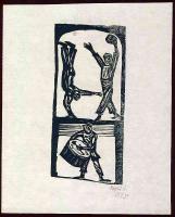 Perei Zoltán (1913-1992) szignált fametszet 20x15cm