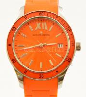 Jaques Lemans szilikonszíjas, elemes, vízálló karóra, újszerű állapotban, működik, d: 4 cm