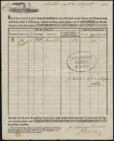 1850 DDSG hajóraklevél Semlin - "PESTH"