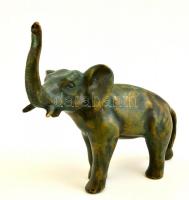 Bronz elefánt szobrocska, m: 10 cm