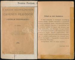 A magyar közintézmények történeti fejlődése. (Történelmi összefoglalások.) Összeállította: Lauringer...