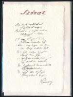 A Himnusz, és a Szózat, valamint 1848-as röplap facsimile levelezőlap kiadása  Vincze László kézzel ...