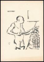 Molnár C. Pál (1894-1981): Úszómester. Kis szériás ofszet, 29,5×21 cm