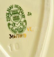 Zsolnay szívecskés tálka, kézzel festett, jelzett, hibátlan, 11,5×8,5 cm