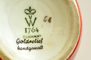 Wallendorf sárkányos váza, kézzel festett, jelzett, hibátlan, m:21 cm