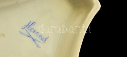 Herendi virágmintás talpas tálka, kézzel festett, jelzett, hibátlan, m: 9 cm