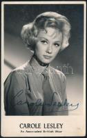Carole Lesley (1935-1974) angol színésznő aláírt fotólapja / with autograph signature