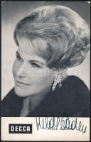 Hilde Güden (1917-1988) osztrák operaénekes dedikált fotólapja / with autograph signature