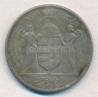 1930. 5P Ag "Horthy jobbra" T:2-,3 Adamo P8