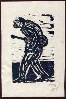 Perei Zoltán (1913-1992) szignált fametszet 15x10cm