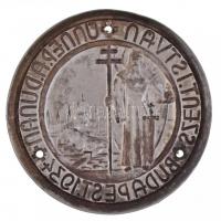 1934. "Szent István Ünnep a Dunán - Budapest" fém plakett, három lyuk rögzítéshez (60mm) T...