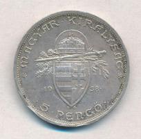 1938. 5P Ag "Szent István" T:2 ph.
Adamo P8.1