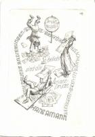 Hagyaték tétel: 37db vegyes külföldi rézkarc, metszet, különféle nyomatok, sok a tervező szignójával...