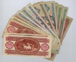 18db-os vegyes magyar forint bankjegy tétel, közte 1949. 100Ft T:III,III-