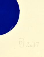 Dévényi János (1956- ): Körök geometriája, akril, papír, jelzett, üvegezett fa keretben, 30×40 cm