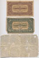1902. 1000K + 1918. 200K "A 20?4" hullámos hátlap + 1923. 100K "Magyar Pénzjegynyomda...