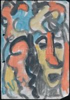 Cs. Németh Miklós (1934-2012): Női fej, akvarell, papír, jelzés nélkül, 29×20 cm