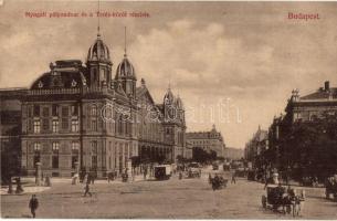 Budapest VI. Nyugati pályaudvar, Teréz körút, villamos. Divald Károly 244-1908.