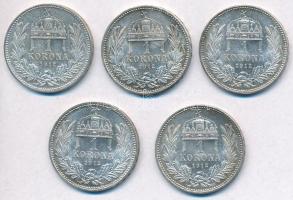 1912KB 1K Ag "Ferenc József" (5x) T:1-,2
Adamo K5.1