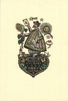 Nagy hagyaték tétel: 64db vegyes magyar rézkarc, metszet, ex libris, különféle nyomatok, sok a terve...