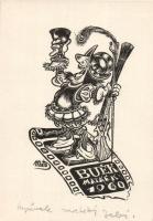 Nagy hagyaték tétel: 64db vegyes magyar rézkarc, metszet, ex libris, különféle nyomatok, sok a terve...