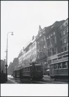 cca 1938 Régi villamosok, mai nagyítások, 4 db vintage negatívról készült mai nagyítás, 18x25 cm