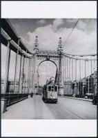 cca 1938 Régi villamosok, mai nagyítások, 4 db vintage negatívról készült mai nagyítás, 18x25 cm