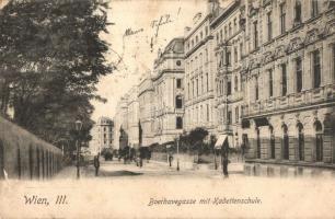 Vienna, Wien; III. Boerhavegasse mit Kadettenschule / street view with military school