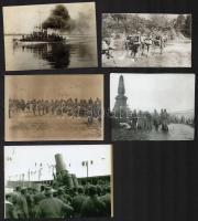 5 db I. világháborús katonai fotó és képmásolat, nagy részük későbbi előhívás, 7,5x12,5 és 10x15 cm között méretben