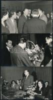 cca 1960 Kádár János beszédet mond, 5 db fotó, 9×14 cm