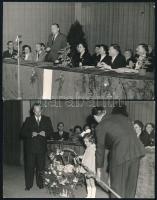 cca 1960 Kádár János beszédet mond, 5 db fotó, 9×14 cm