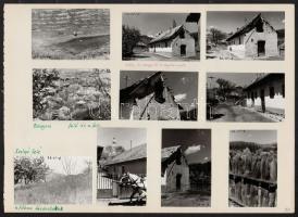 1971-1973 Hévíz, Zagyva, 32 db fotó 3 lapra ragasztva, néhány feliratozva, képméret: 9x6 cm