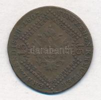 1807B 15kr Cu + 1807S 15kr Cu "I. Ferenc" T:2-,3