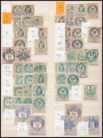 1858-1898 Okmánybélyegek vízjel-és fogazatvariációkkal berakólapon