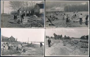 1942 Baja, árvízvédelmi, folyószabályozási munkálatok a Duna és a Sugovica holtág torkolatánál, 10 d...